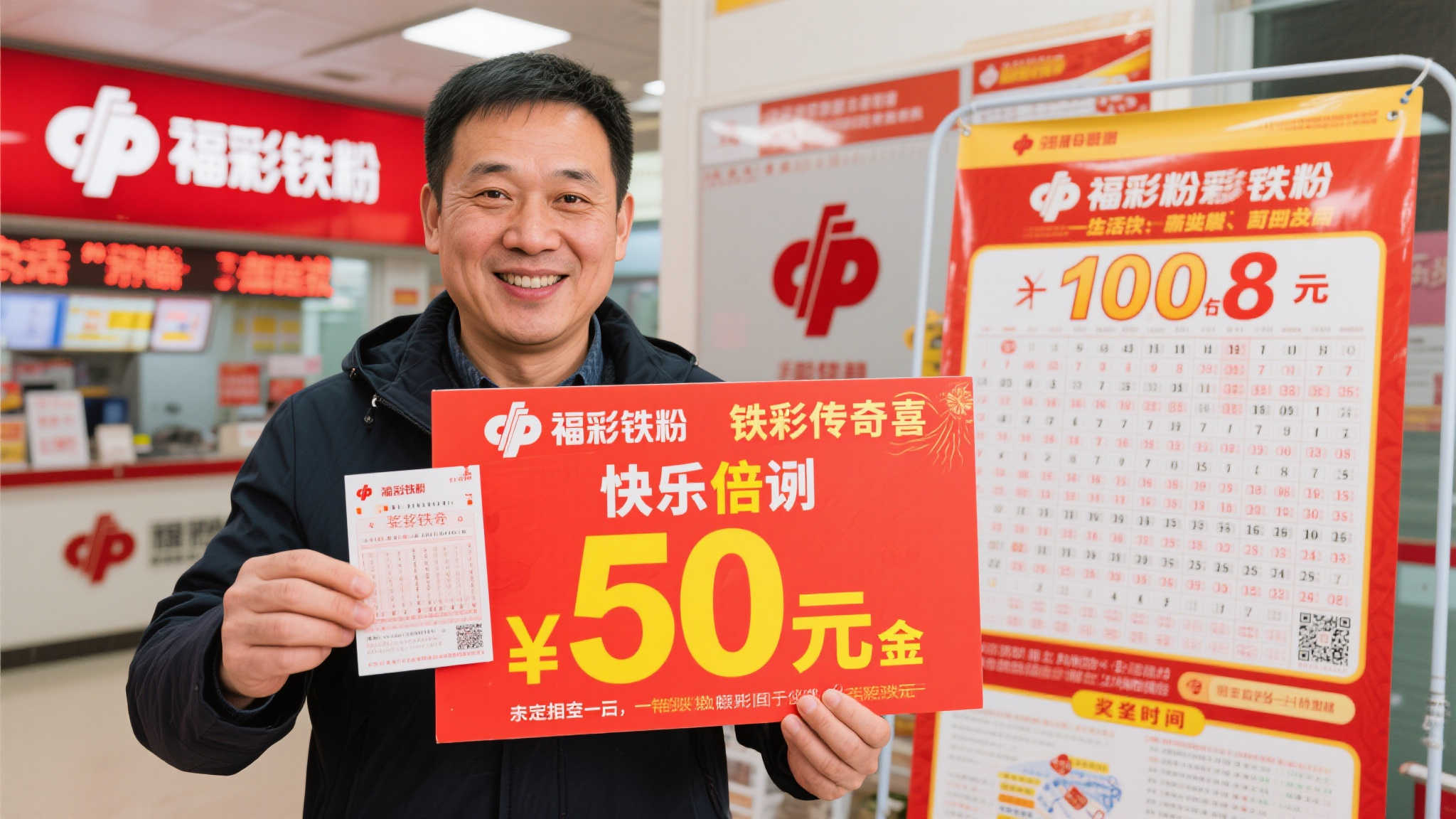 福彩忠实粉丝百倍投注喜获快乐8玩法50万大奖 出差归来方知中奖